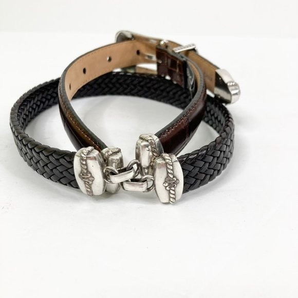 Vintage Brighton Leather Croc Embossed Western Artisan Belt Q6408 Size Small 28 - Picture 4 of 15